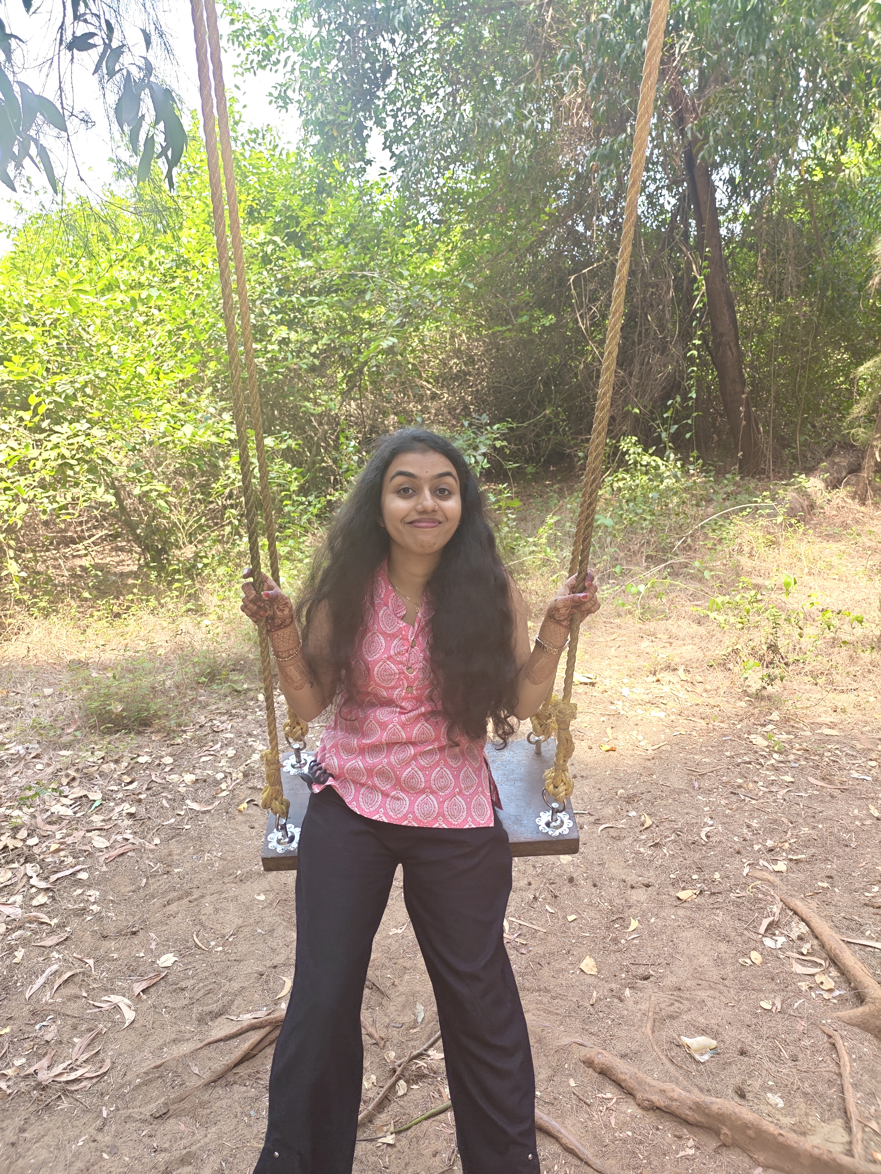 Nanditha on a swing